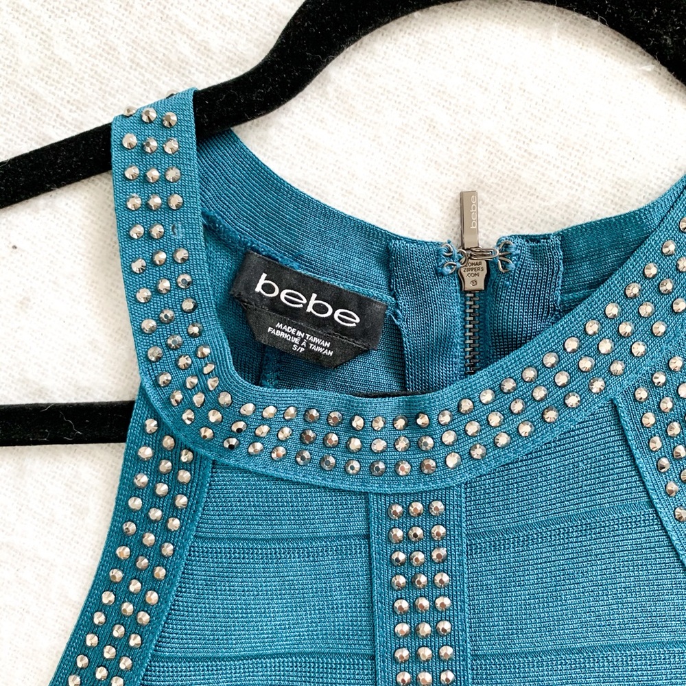 bebe blue bandage dress!